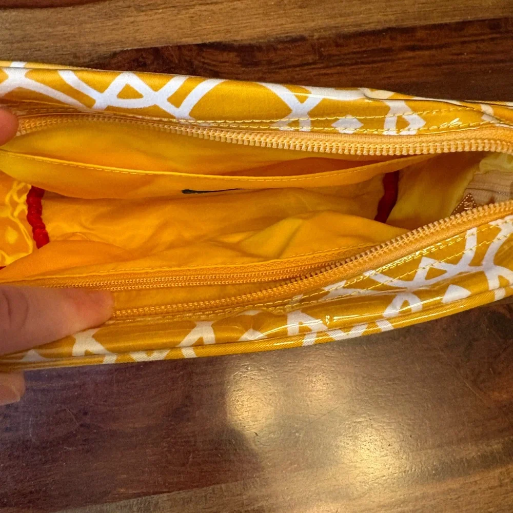 MZ Wallace Geometric Yellow and White Cosmetic Pouch Set - Picture 5 of 10